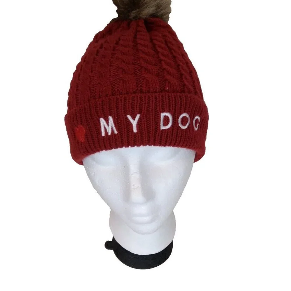 Holiday Tails Red Knit Beanie Hat – 